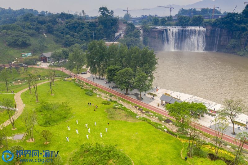 景色宜人的北碚大磨灘濕地公園。(攝影：秦廷富）