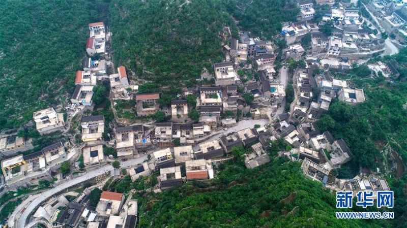 7月10日拍摄的涉县更乐镇大洼村一角（无人机照片）。新华社记者 王晓 摄