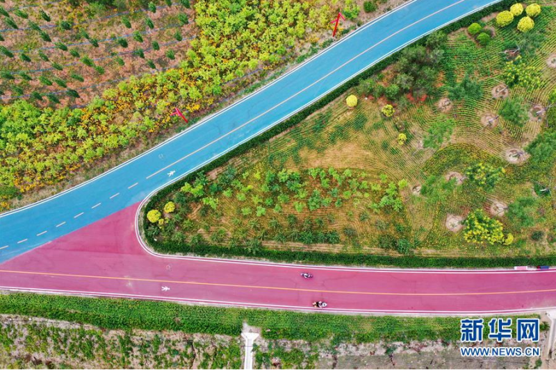 这是6月27日拍摄的迁西县长河带状公园景观（无人机照片）。　　流经河北省迁西县的长河是滦河的一级支流，河砂乱挖、铁矿乱采、无序排放等原因曾导致长河生态环境遭到严重破坏。2018年，迁西县启动长河河道整治生态修复攻坚行动，对河道及周边淤积、树障、垃圾和污染企业实施全面治理，建设集水源涵养、生态宜居、郊野游赏、文化传承等功能于一体的长河带状公园，为市民休闲提供了场所，同时改善了周边30余个村庄的人居环境。　　新华社记者 牟宇 摄