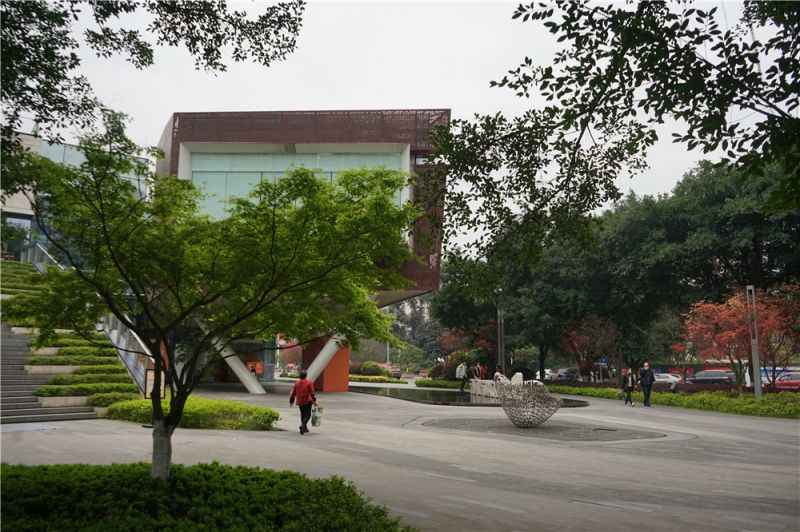 大渡口公园前的树木换上了“新装”