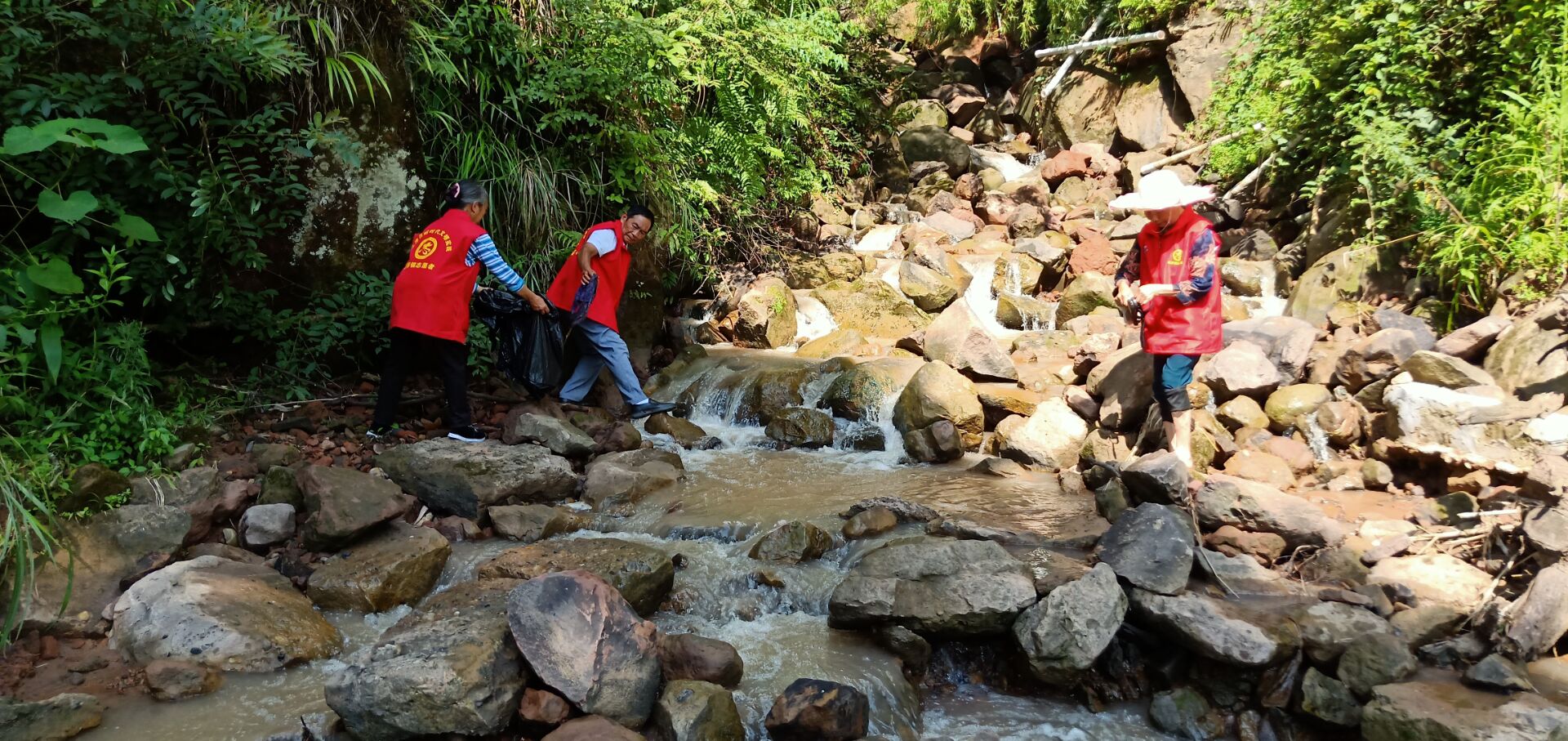 四屏镇组织新时代文明实践志愿者开展河流“清漂行动”  