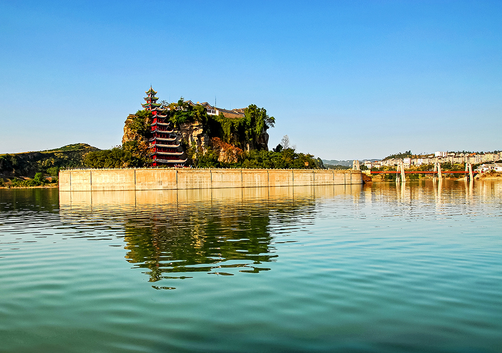 重庆忠县长江盆景石宝寨