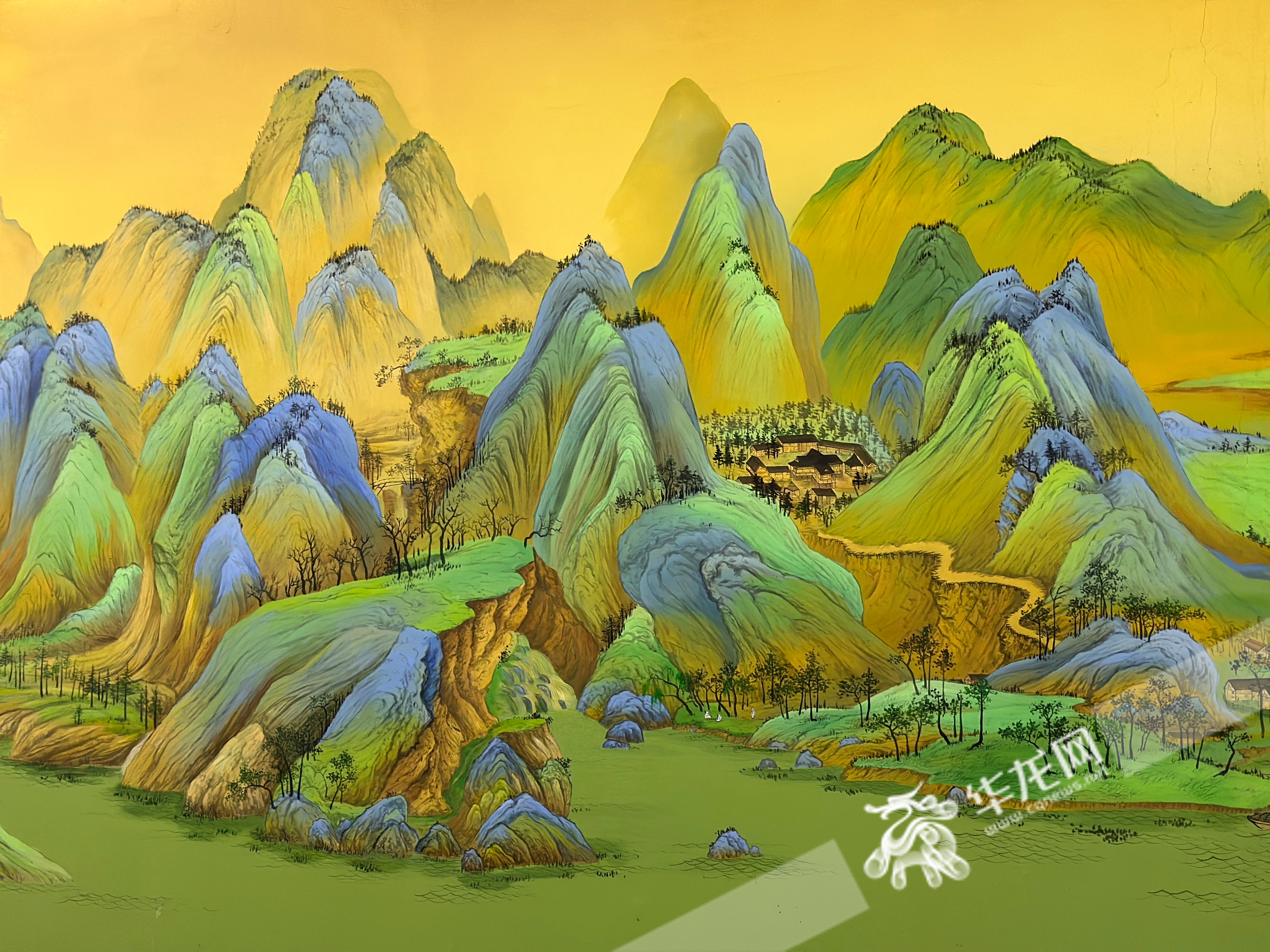 《千里江山图》部分场景。华龙网-新重庆客户端记者 刘钊 摄