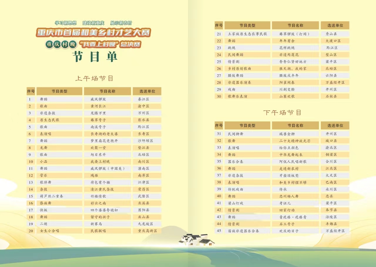 “重庆村晚”总决赛节目单出炉  意想不到的“美味”
