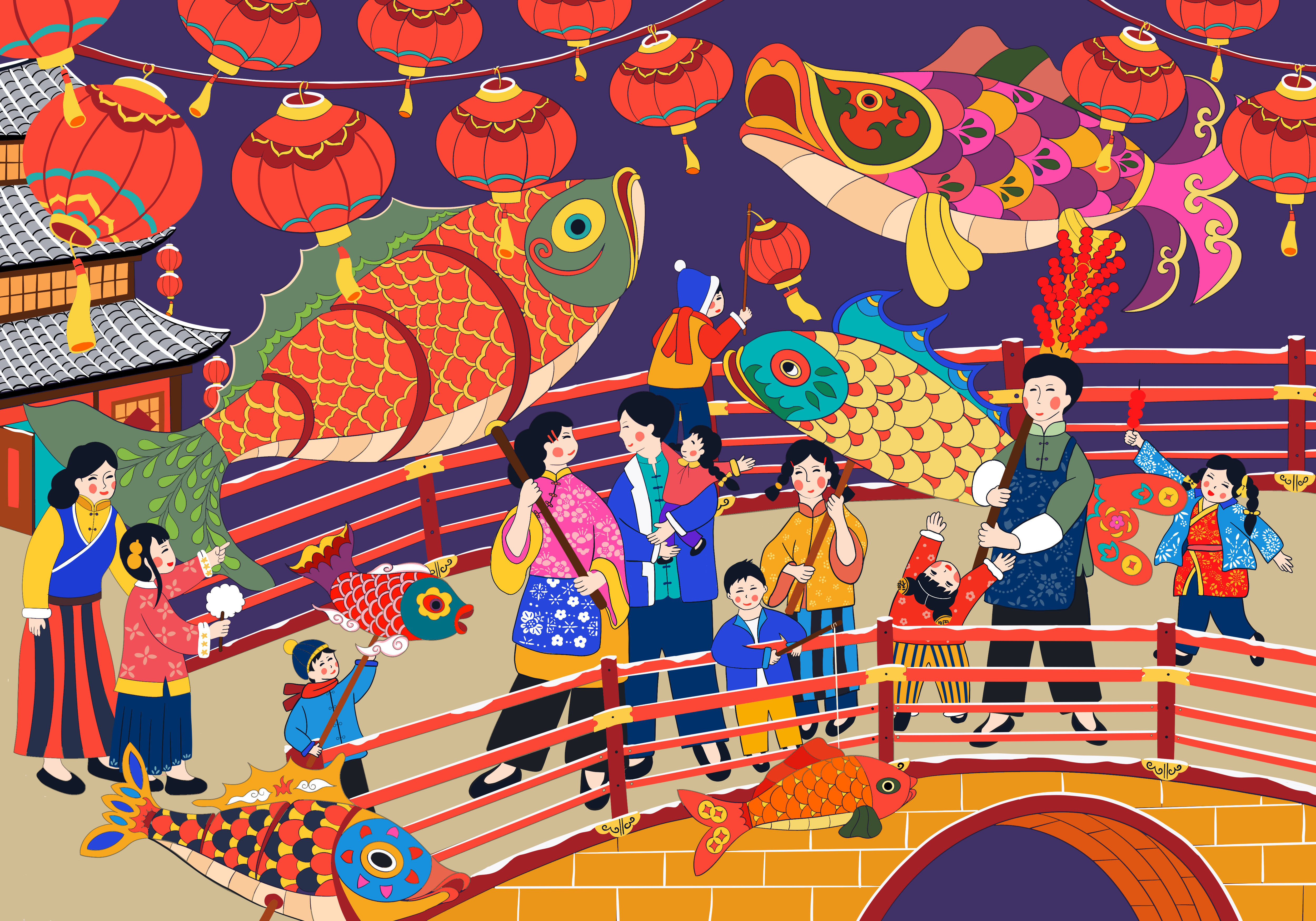 1 朱喜 迎新鱼灯会 上海 81x116cm.jpg