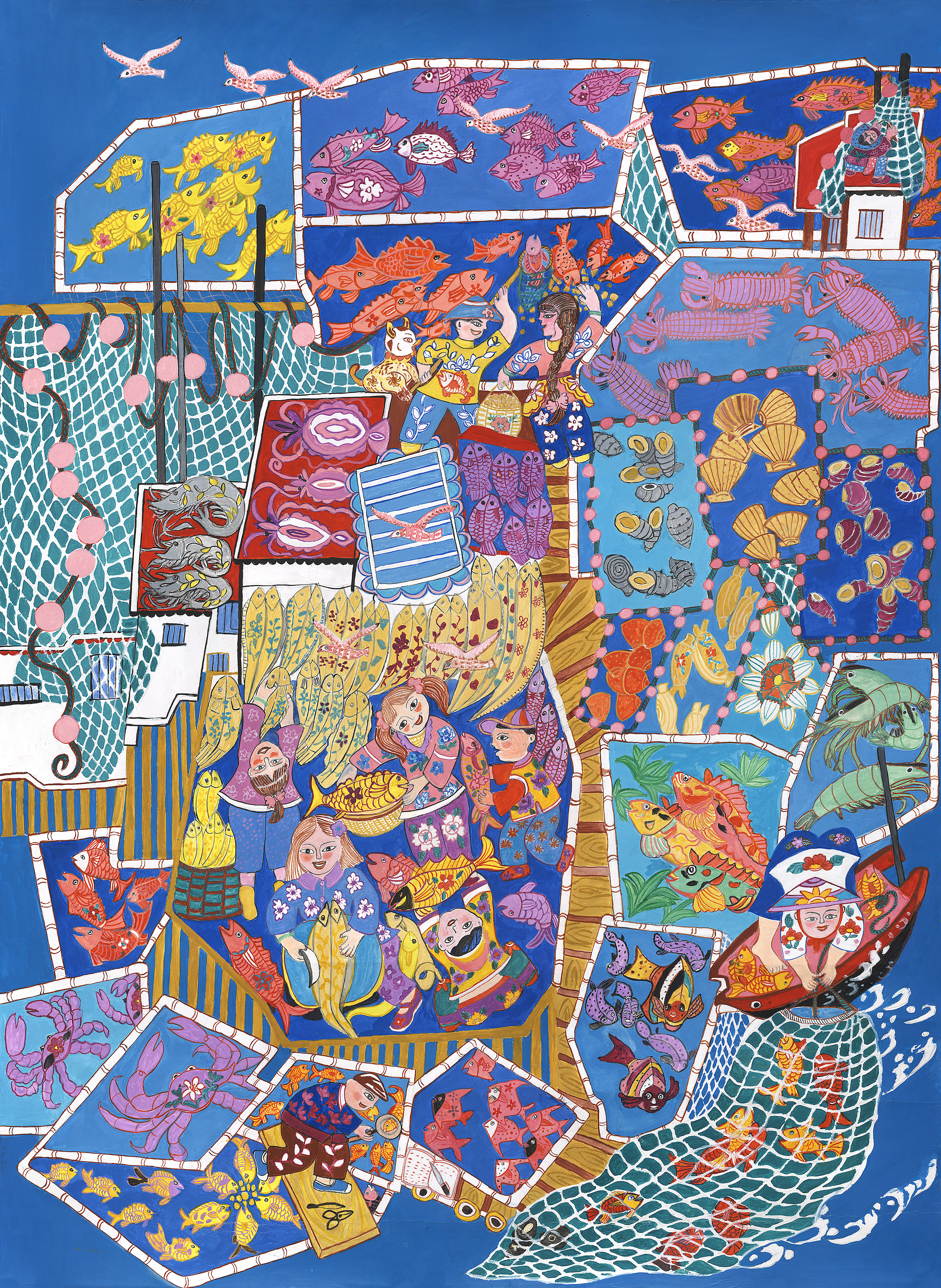 20-陈秀梅 科学养鱼&middot;共创富裕 浙江 110&times;79cm.jpg
