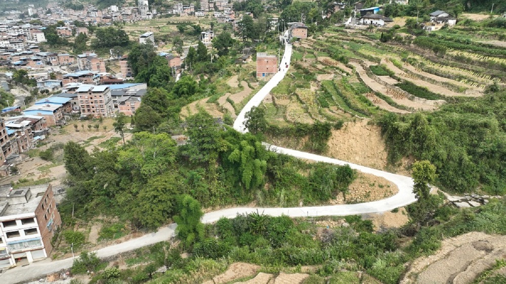 蓮花橋到金家樹林道路完成硬化。攝影：董存春