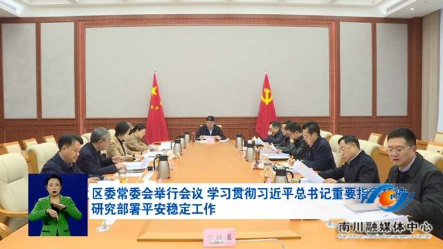 区委常委会举行会议 学习贯彻习近平总书记重要指示精神 研究部署平安稳定工作