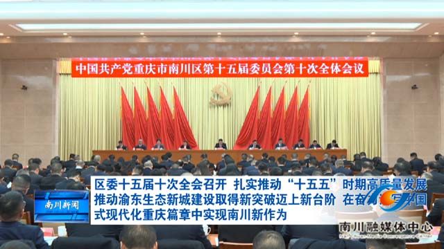 区委十五届十次全会召开 扎实推动“十五五”时期高质量发展 推动渝东生态新城建设取得新突破迈上新台阶 在奋力谱写中国式现代化重庆篇章中实现南川新作为