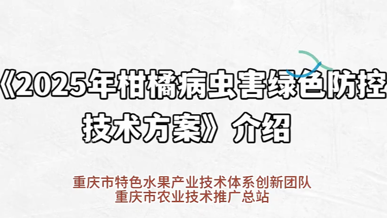 【农技短视频】2025年柑橘病虫害绿色防控技术方案