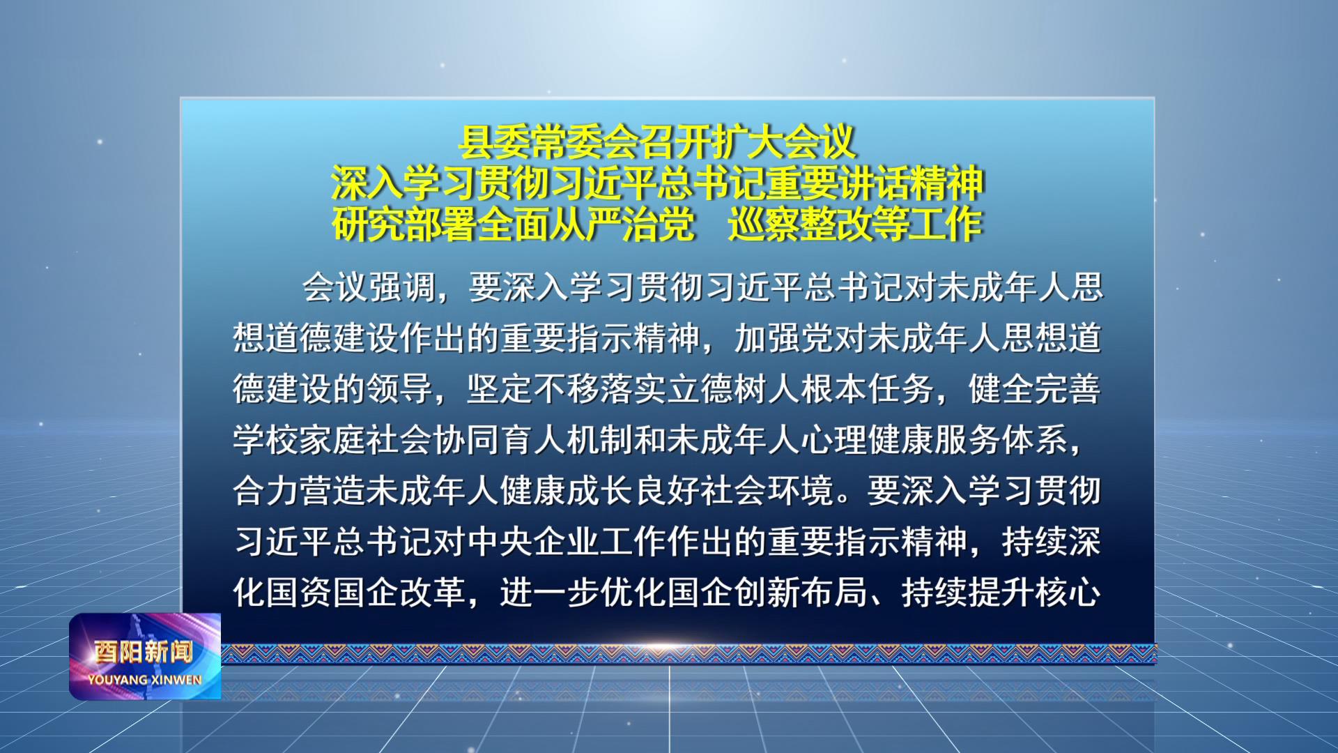 县委常委会召开扩大会议