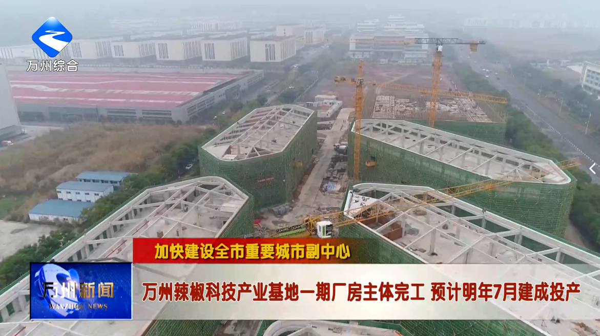 【加快建设全市重要城市副中心】万州辣椒科技产业基地一期厂房主体完工 预计明年7月建成投产