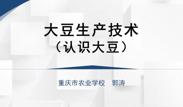 【农技慕课】大豆生产技术之认识大豆