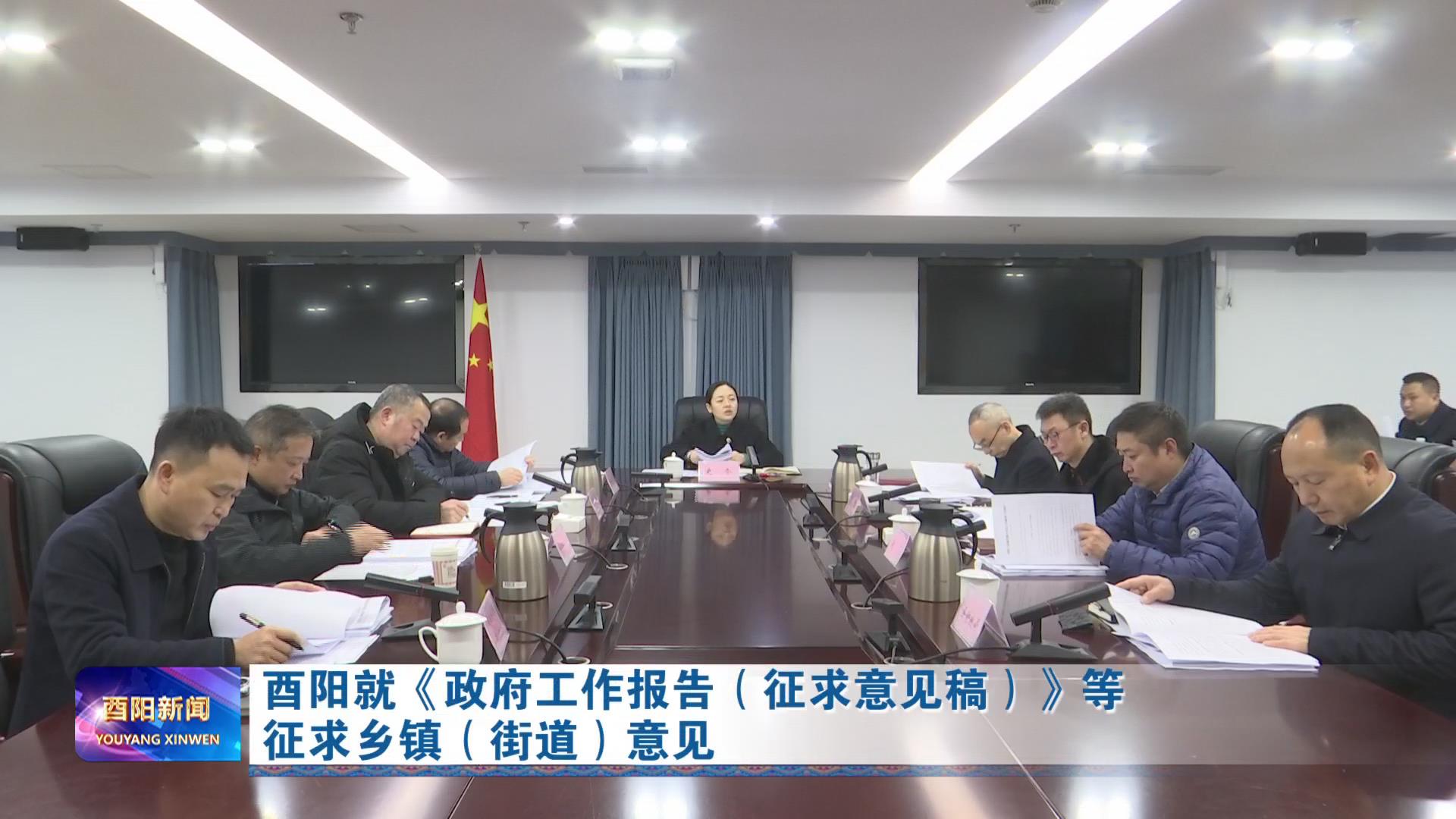 酉阳就《政府工作报告（征求意见稿）》等征求乡镇（街道）意见