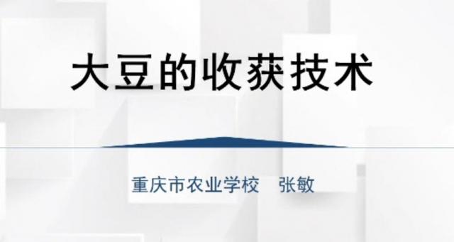 【农技慕课】大豆的收获技术