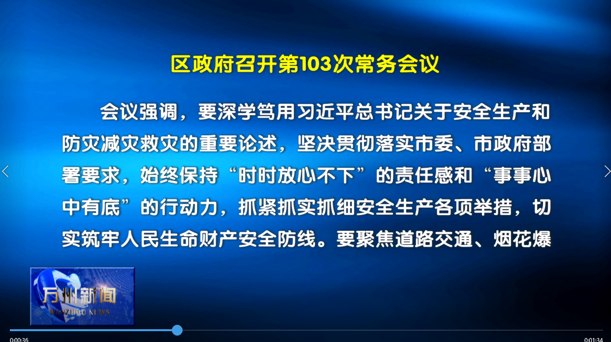 区政府召开第103次常务会议 李庆主持