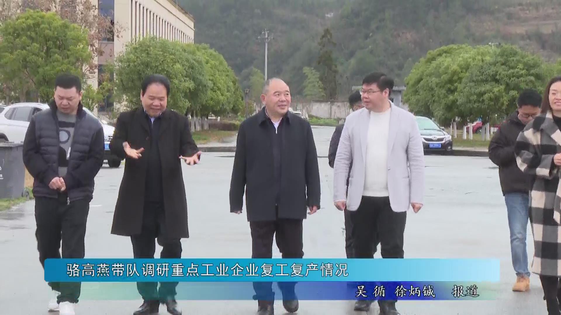 骆高燕带队调研重点工业企业复工复产情况