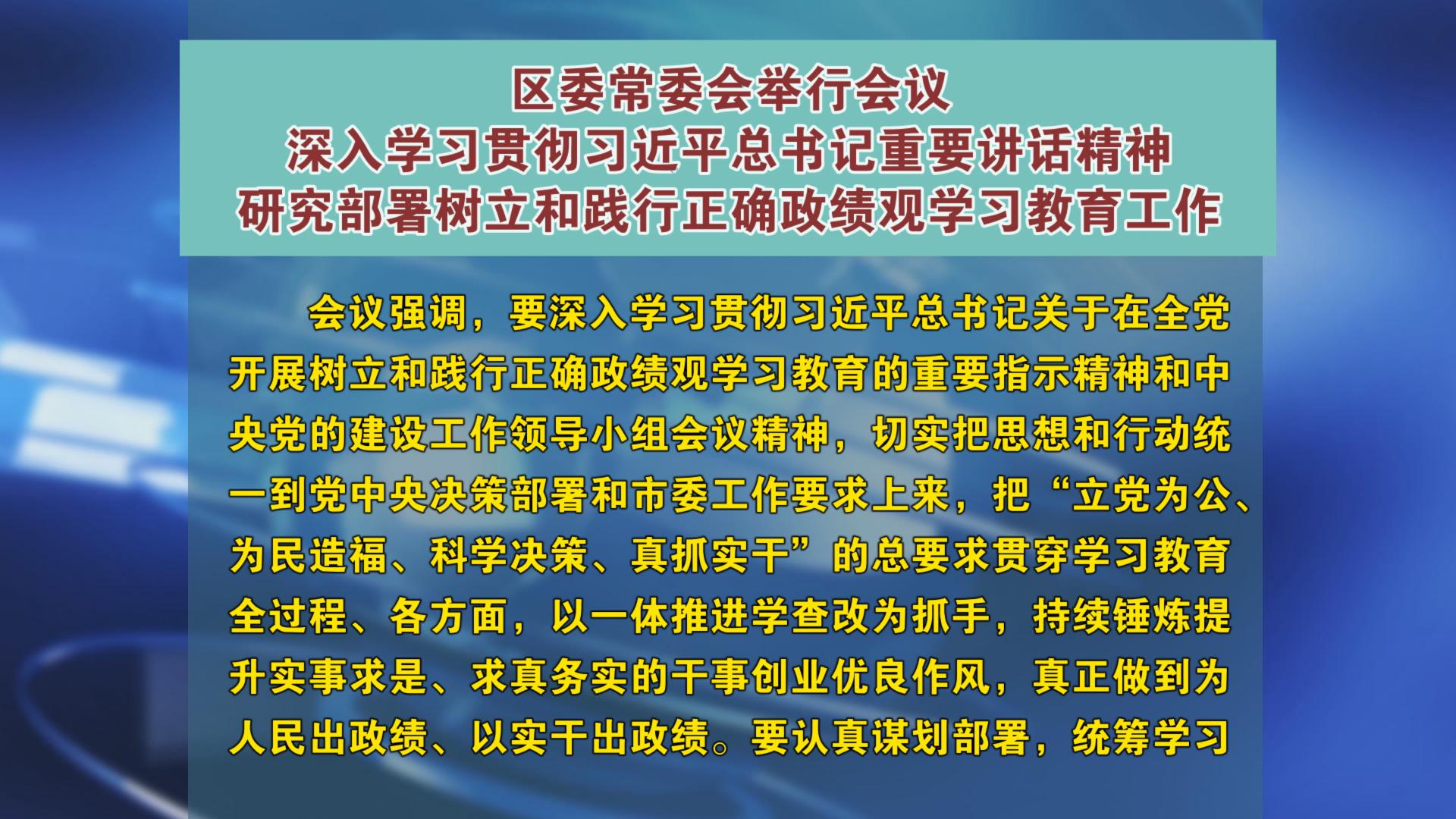 区委常委会举行会议