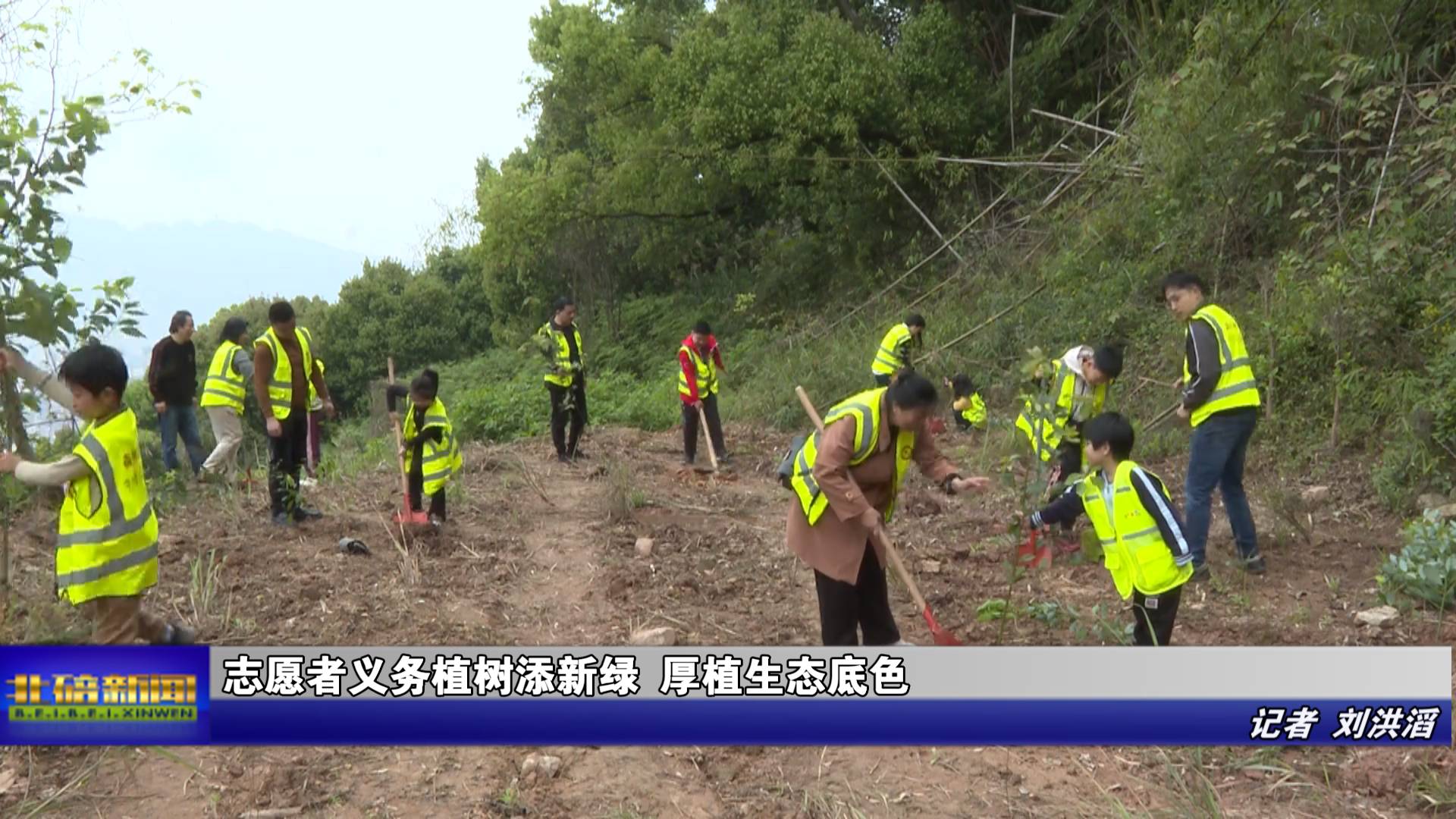 志愿者义务植树添新绿 厚植生态底色