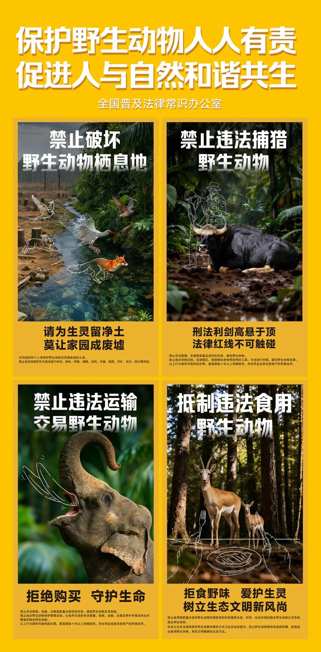 禁猎禁食，守护南川野生动物