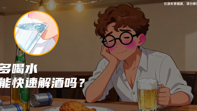 【常识粉碎机】多喝水能快速解酒吗？