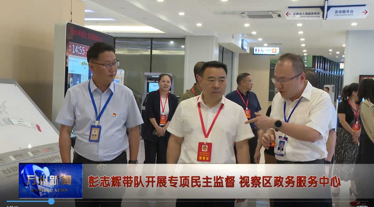 彭志辉带队开展专项民主监督 视察区政务服务中心