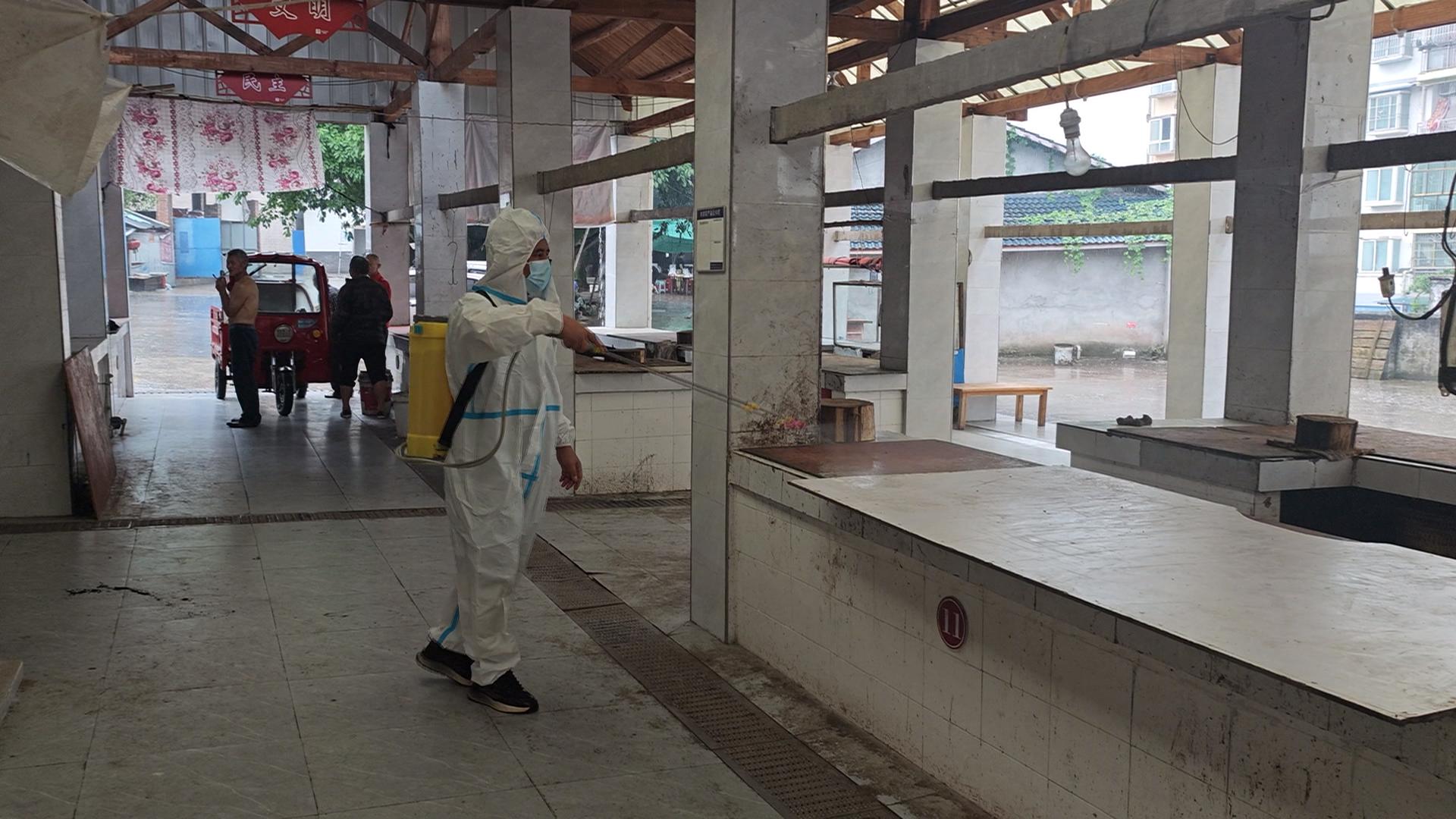 隆兴镇开展市场全面消杀 筑牢登革热防控防线