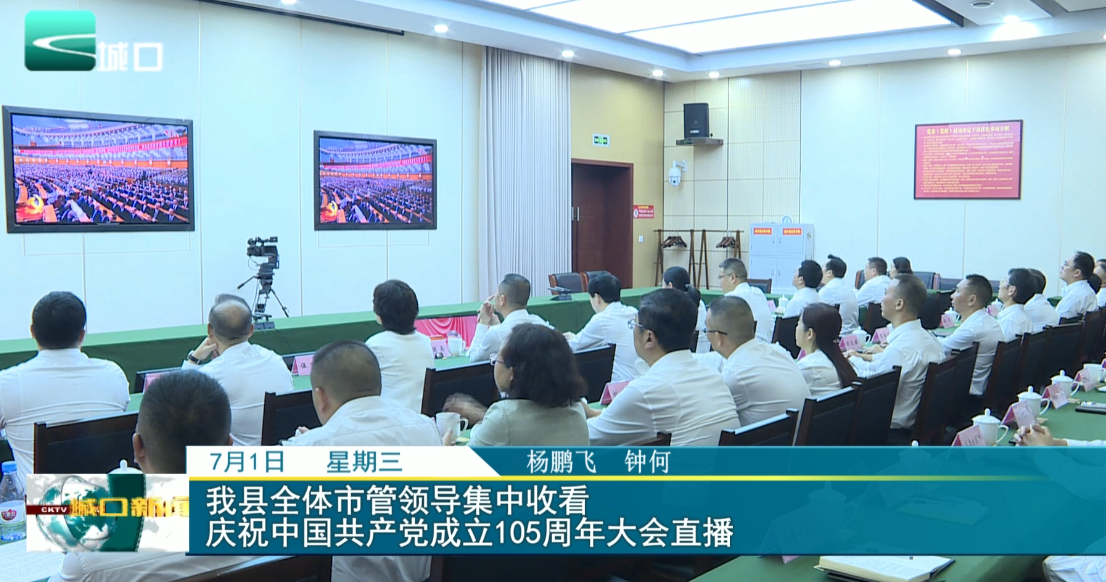 
我县全体市管领导集中收看庆祝中国共产党成立105周年大会直播
